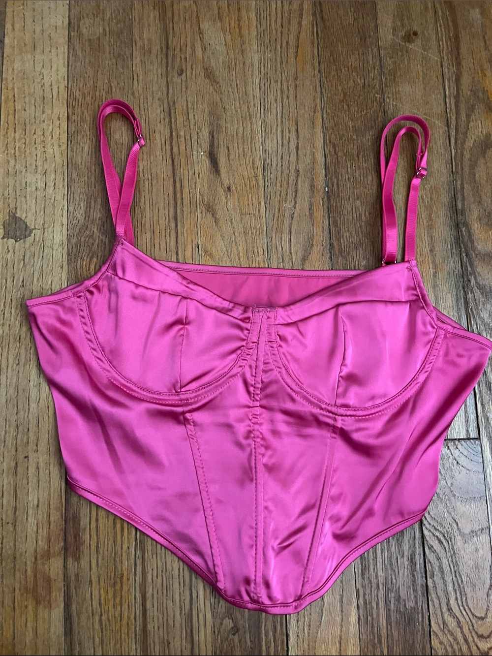 Pink corset top with cups